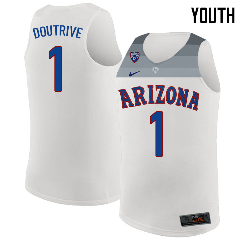 2018 Youth #1 Devonaire Doutrive Arizona Wildcats College Basketball Jerseys Sale-White
